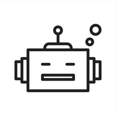 Robot Sleep Expression simple line icon