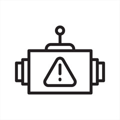 Robot Warning Error Expression simple line icon