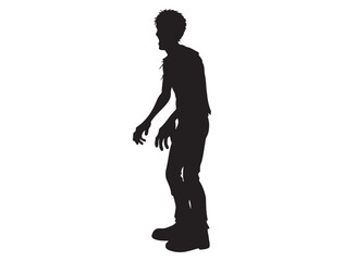 ZOMBIE SILHOUETTE WHITE BACKGROUND
