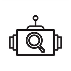 Robot Search Expression simple line icon