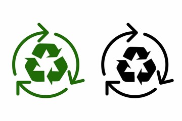 Set of recycle symbol , vector illustration of a recycling symbol