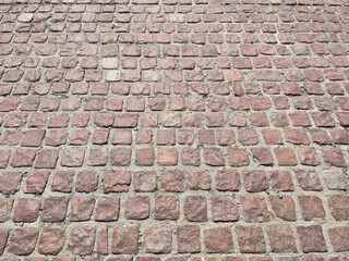 Old cobblestone pavement close-up