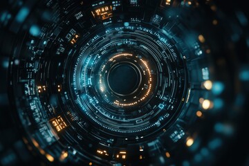 Obraz premium Abstract futuristic technology concentric circles