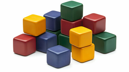 Obraz premium Colorful stacked blocks, various sizes and colors, arranged in a pyramid shape
