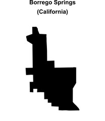 Borrego Springs (California) blank outline map