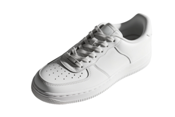 White sneaker shoes concept for health with transparent background