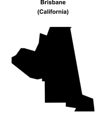 Brisbane (California) blank outline map