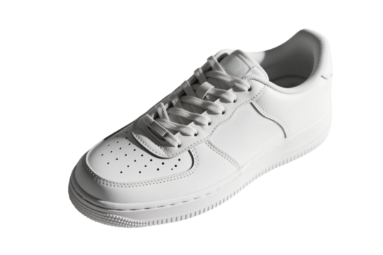 White sneaker shoes concept for health with transparent background