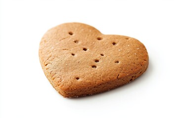 Heart shaped cookie isolated on white background