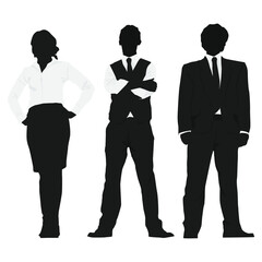 silhouette of girls and boys standing