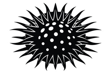 Black Spiky Sphere with White Spots Abstract Vector Design and Illustration
