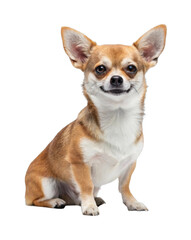 PNG Adorable brown and white chihuahua with upright ears