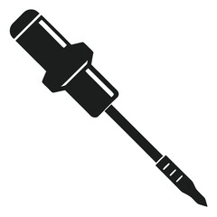 Fototapeta premium Black Dropper Tool Illustration Pipette with Graduated Shaft, Medical or Lab Use