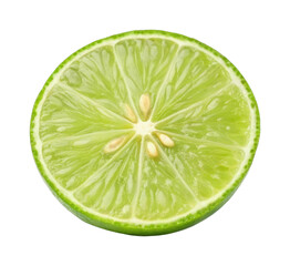 PNG Fresh lime slice showing vibrant green juicy interior and seeds