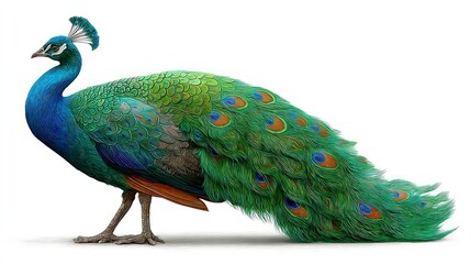 Obraz premium Vibrant Feathered Beauty with Detailed Plumage and Elegant Posture