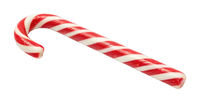 PNG Classic red and white candy cane with diagonal stripes
