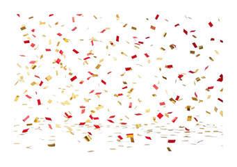PNG Golden and red confetti falling in celebration event
