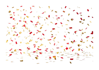 PNG Golden and red confetti falling in celebration event