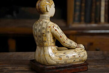 Antique figurine depicting acupuncture points