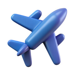 Fototapeta premium airplane icon plastic style . 3d render isolated on transparent background