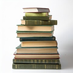 Stack of books isolated on white background