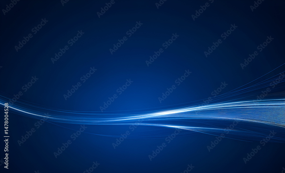Poster abstract blue background with glowing wave and subtle energy lines ideal for design concepts