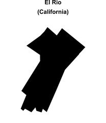 El Rio (California) blank outline map