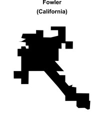 Fowler (California) blank outline map