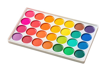 PNG Colorful watercolor paint palette with 28 vibrant colors