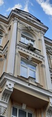 Kyiv, Ukraine, 05.12.2025, fragment of a beautiful old multistory house