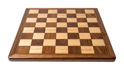 PNG Empty wooden chessboard with classic checkered design