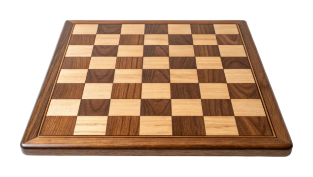 PNG Empty wooden chessboard with classic checkered design