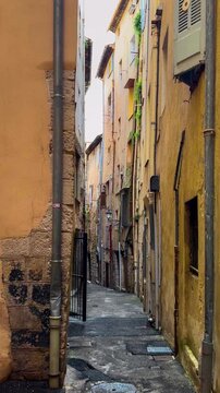 Streets of the world capital of perfumery Grasse, Provence, Alps, Cote d'Azur France February 26, 2025. High quality 4k footage