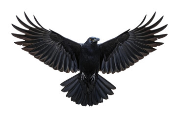 Obraz premium PNG Majestic raven in flight with outstretched wings