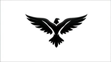 Fototapeta premium Stylized Black Bird in Flight with Spread Wings Vector Illustration for Design and Art Project