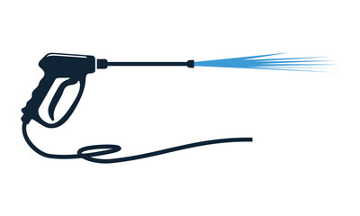 Pressure washing gun logo design vector template illustration