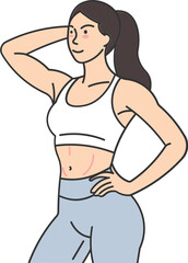 Young Woman on healthy diet with athletic and toned body