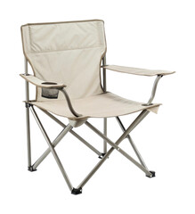 PNG Portable folding camping chair with cup holder and metal frame