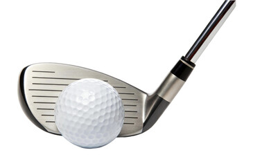 PNG Close-up of golf club head striking golf ball for precision shot