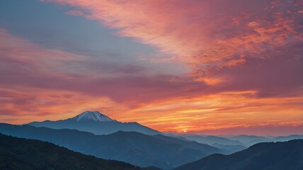 sunset in the mountains