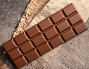 Obraz premium Natural milk chocolate on a spoon, promotional photo, chocolate photo for editing, perfect milk chocolate.