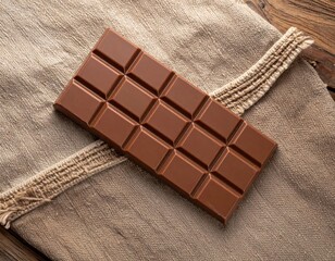 Obraz premium Natural milk chocolate on a spoon, promotional photo, chocolate photo for editing, perfect milk chocolate.