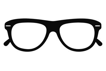 Fototapeta premium Silhouette of Classic Style Eyeglasses Featuring a Bold Black Frame and Rounded Lenses