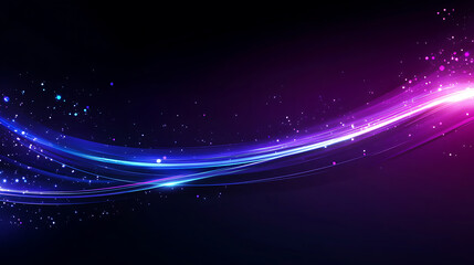 Obraz premium Elegant neon flowing light streaks on dark background futuristic abstract design perfect for technology presentations