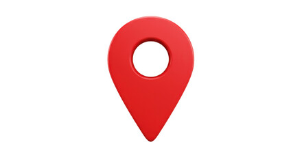 Red Map Pointer isolated on transparent png background
