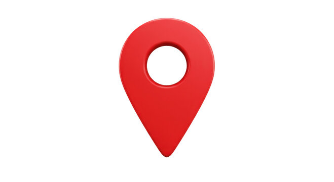 Red Map Pointer isolated on transparent png background