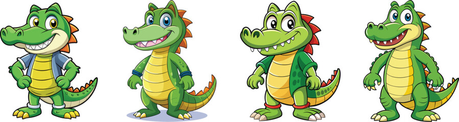 Playful Chameleon Character Full Body Pose with Clean Background