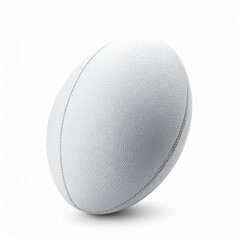 White rugby ball hovering on white background: promoting sporting goods and active lifestyle