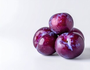 Obraz premium Composition of fresh plums, natural fruits, organic food.