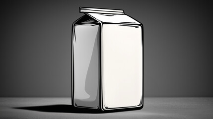 white outline of a juice, milk box on a plain background
